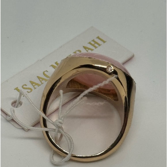 Isaac Mizrahi Pink Marble Statement Ring SZ 8 - Picture 8 of 10
